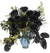 DOZEN BLACK ROSES 