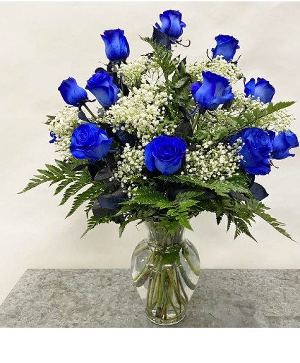 DOZEN BLUE ROSES 