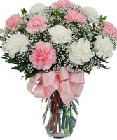 Dozen Carnations Vase