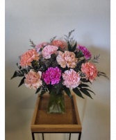 Dozen Carnations  Vase Arrangement 
