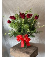 Dozen Dazzling Roses With Mixed Blooms 