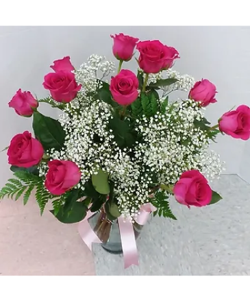 Dozen Hot Pink. Long stem. 