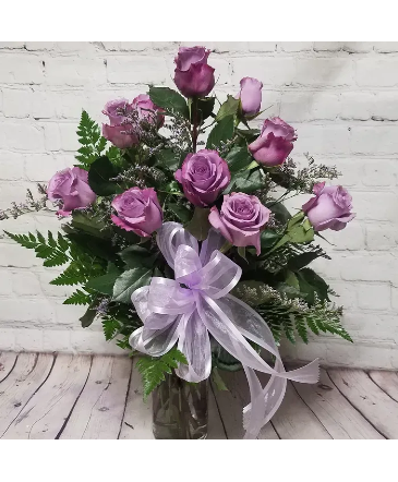 Dozen Lavender Rose Arrangement in Tillamook, OR | ANDERSON FLORIST