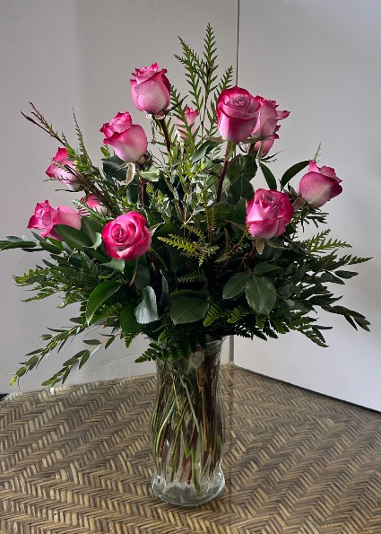 Dozen Long Stem Lavender Roses Arranged flowers
