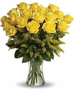18 Long Stemmed Yellow Roses 