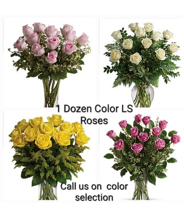 1 Dozen LS Color Roses Floral Bouquet in Whitesboro, NY | KOWALSKI FLOWERS INC.