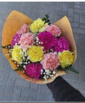 Dozen Mixed Carnations  Bouquet 