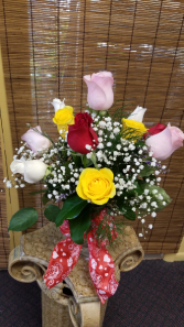 Dozen Mixed Colors of Roses  