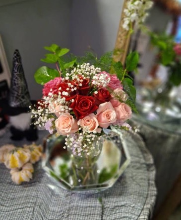 Dozen Mixed Rose Arrangement   in Boothbay Harbor, ME | HARBOR BLOOMS FLORAL