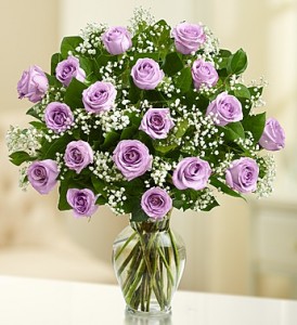 18 lavender roses   Vased Arrangement
