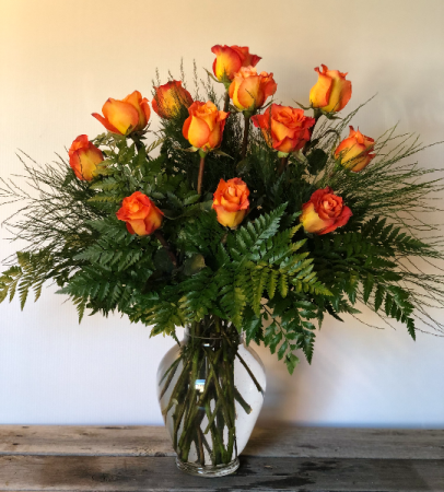 Dozen Orange Roses Premium