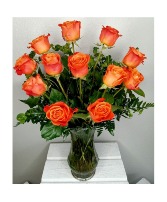 Dozen Orange Roses 