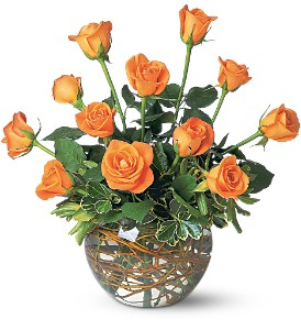 Dozen Orange Roses floral arrangement