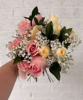 Dozen Pink and White Roses  prom