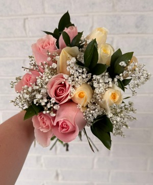 Dozen Pink and White Roses  prom