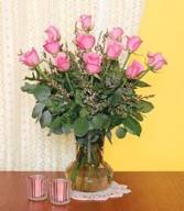Dozen Pink Roses 