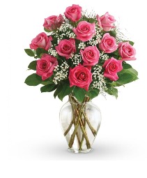 Dozen Pink Roses  