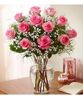 Dozen Pink Roses 