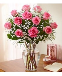 Dozen Pink Roses 