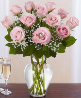 Dozen Pink Roses 