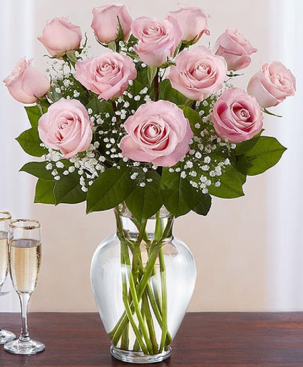 Dozen Pink Roses 