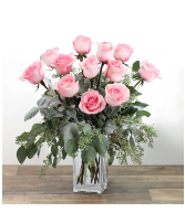 Dozen Pink Roses 