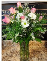 Dozen Pink with White 