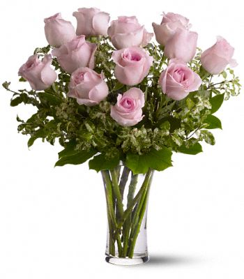 Dozen Pink zroses Vase Arrangement