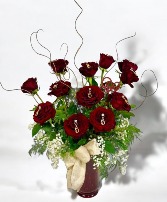 Dozen Premium Bling Red Roses 