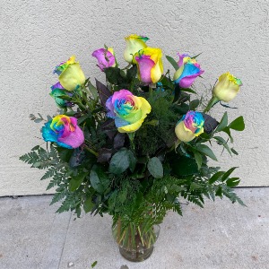 Dozen Rainbow Roses 