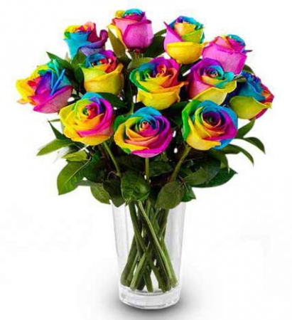 Dozen Rainbow Roses Rose In Lubbock Tx Town South Fl Dozen Rainbow Roses Rose