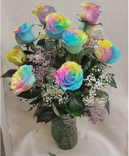 Dozen Rainbow Roses Valentine's Day