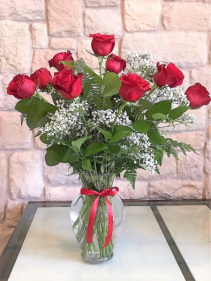 DOZEN LONG STEM RED ROSES 