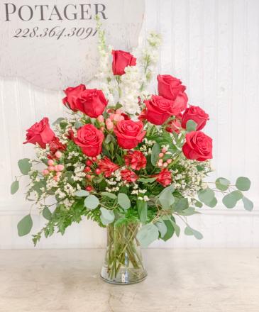 Dozen Red Roses Designer’s Choice in Bay Saint Louis, MS | The French Potager Dozen Red Roses Designer’s Choice in Bay Saint Louis, MS | The French Potager