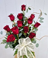 Dozen Red Roses Floral Bouquet