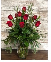 Dozen Red Roses  Fresh Arrangement 