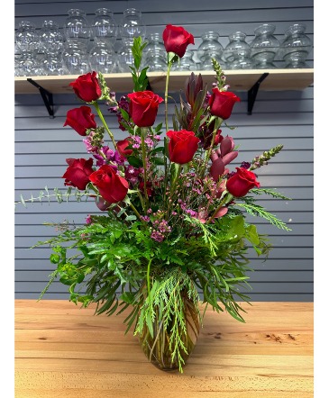 Dozen Red Roses Mixed  in Savanna, IL | Sassy Stems Floral & Gift Boutique
