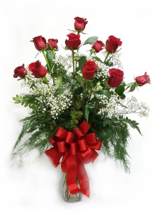 Classic Dozen Red Roses  Arranged Roses