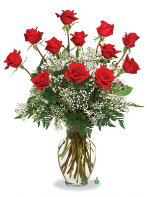 Dozen Red Roses Vase in Wilmington, MA | DESIGNS BY DON INC. Dozen Red Roses Vase in Wilmington, MA | DESIGNS BY DON INC.