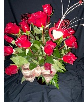 Dozen Red Roses Vase