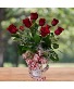 Dozen Red Roses Vase Arrangement