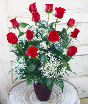 Dozen Red Roses with Filler  in Greensboro, NC | Sedgefield Florist & Gifts