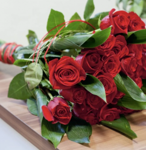 Dozen Red Roses Wrapped 