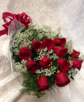 Dozen Red Roses Wrapped 