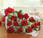 Dozen Red Roses Wrapped 