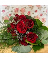 Dozen Red Roses Wrapped Bouquet 