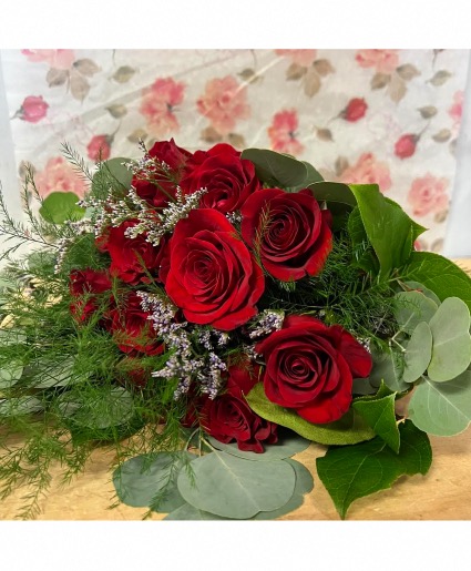 Dozen Red Roses Wrapped Bouquet 