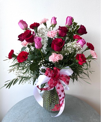 Dozen Rose and Carnations  