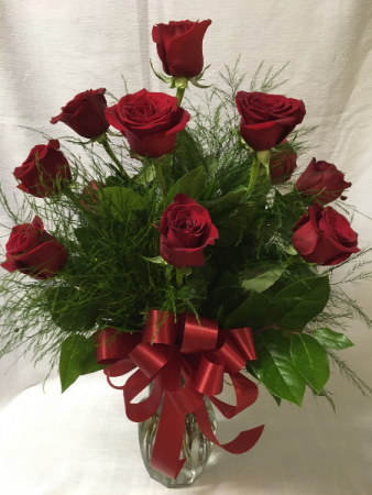 Dozen Rose with Greens