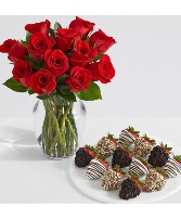 dozen roses and strawberries valentines in St John's, Newfoundland | Karen's Floral Designz